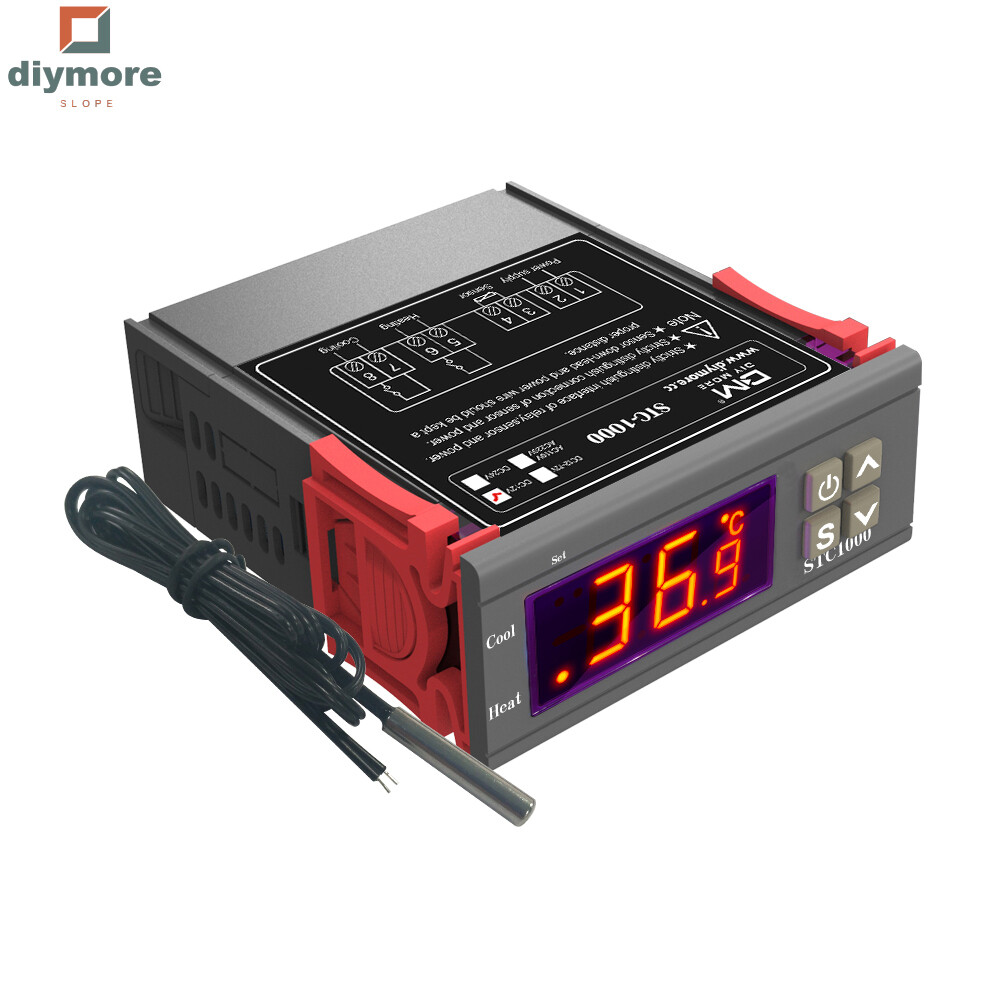 Diymore slope stc-1000 thermostat dc 12v ntc temperature measurement range: -50~ + 99°c relay output