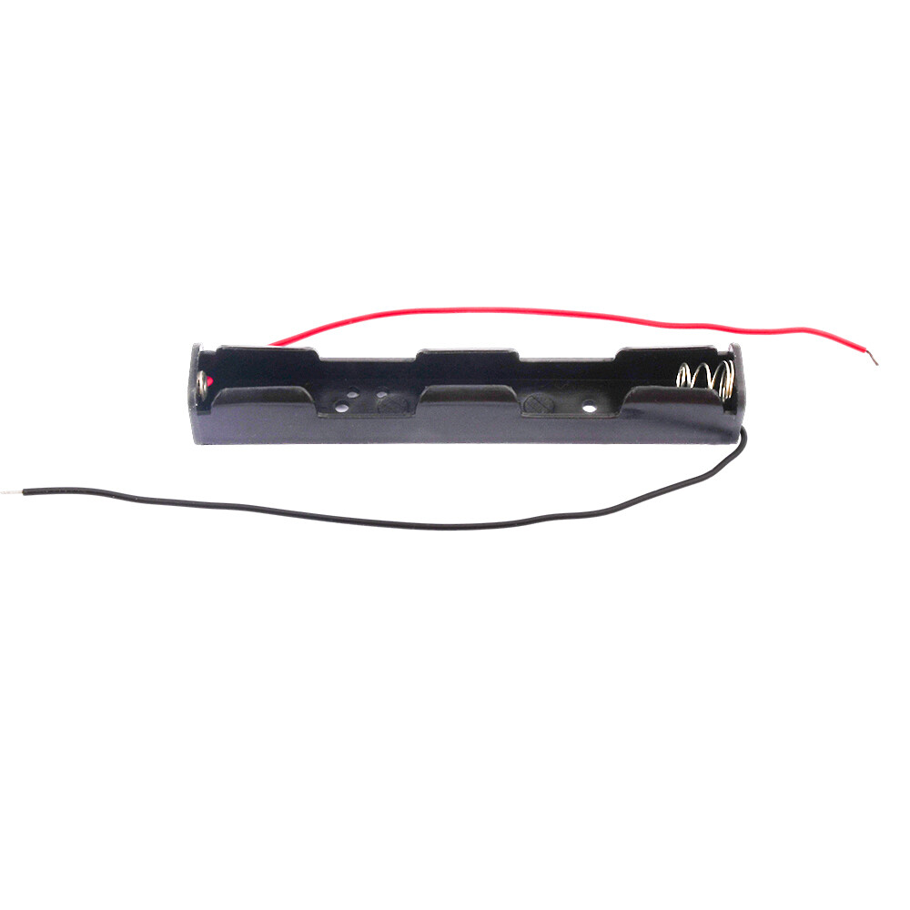 Focusai 2 aa battery holder 2 x 1.5v aa battery holder case box black wire leads 2 aa battery holder with wires
