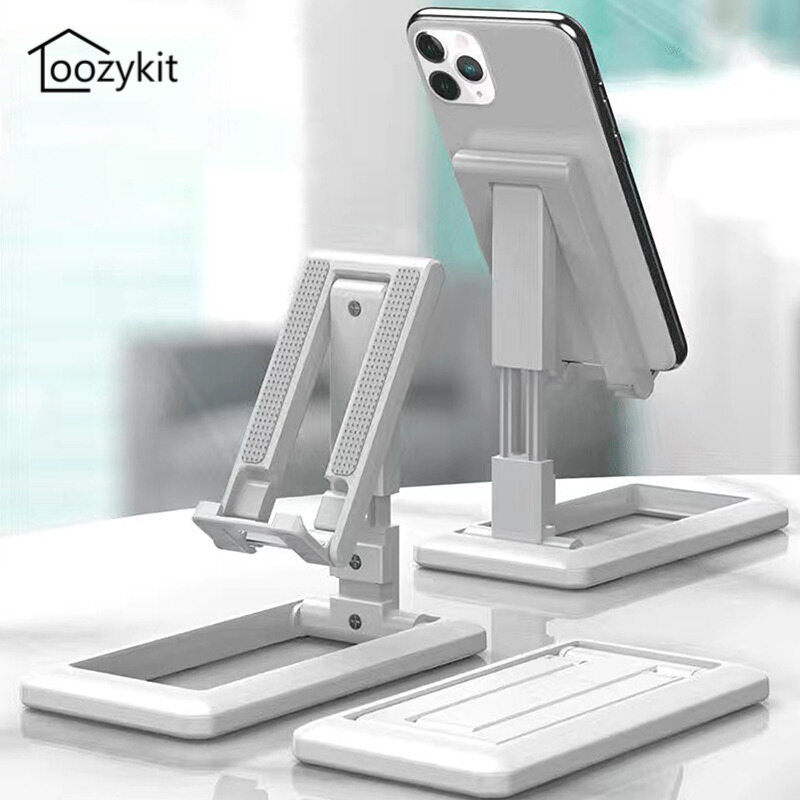 Loozykit Phone Stand Universal Folding Desktop Phone Holder Foldable Adjustable Angle Smart Handphone Stand Dock Holder