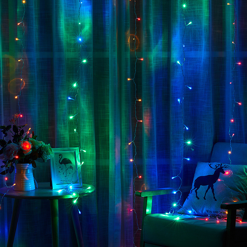Christmas LED curtain light festive decoration light 3*3 meters 300 head ice bar light string light flashing light