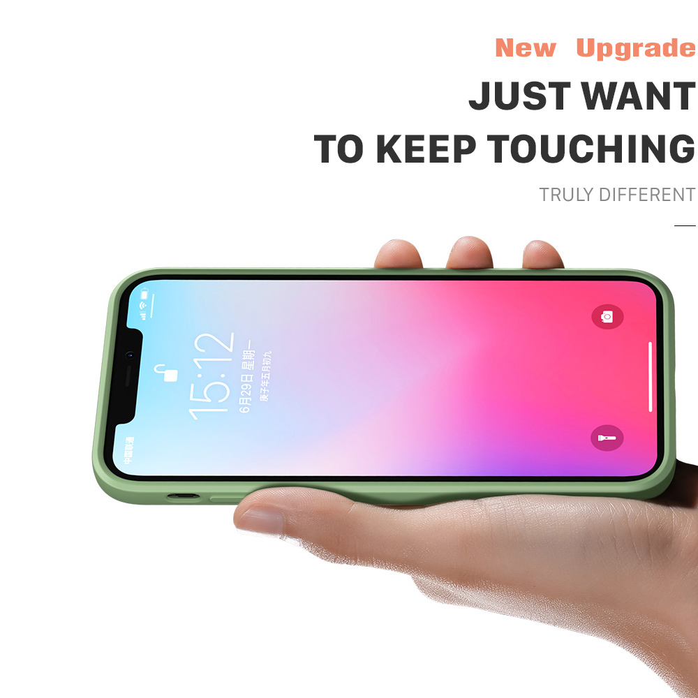 For Apple iPhone 6/6S 6 Plus/6S Plus Soft Original Square Liquid Silicone Phone Casing Full Cover Camera Shockproof Protection Rubber Case