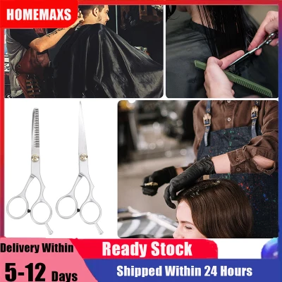 HOMEMAXS [Ready Stock] 2pcs Salon Professional Barber Hair Cutting Thinning Scissors Shears Hairdressing Set