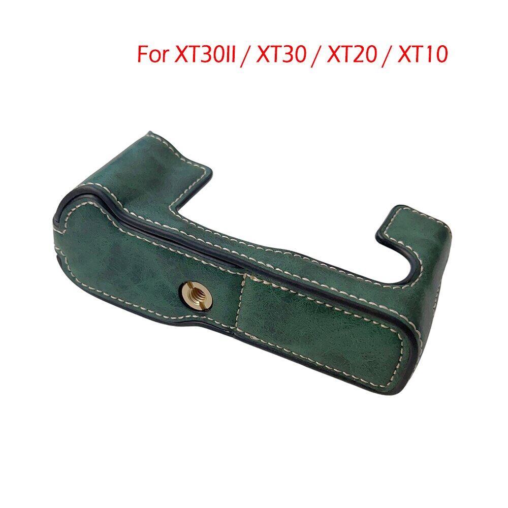 Pu leather case camera bag for fujifilm xt10 xt20 x-t30 xt30 xs10 half body cover protective shell with battery opening