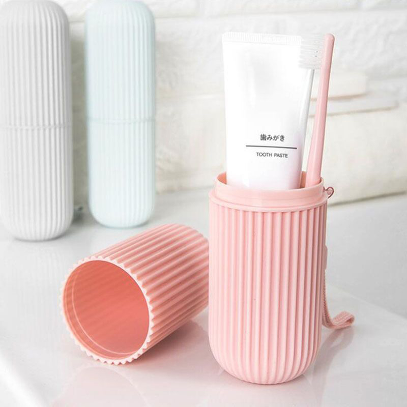 Toothbrush storage box round plastic portable toothpaste box household storage box travel toothbrush box