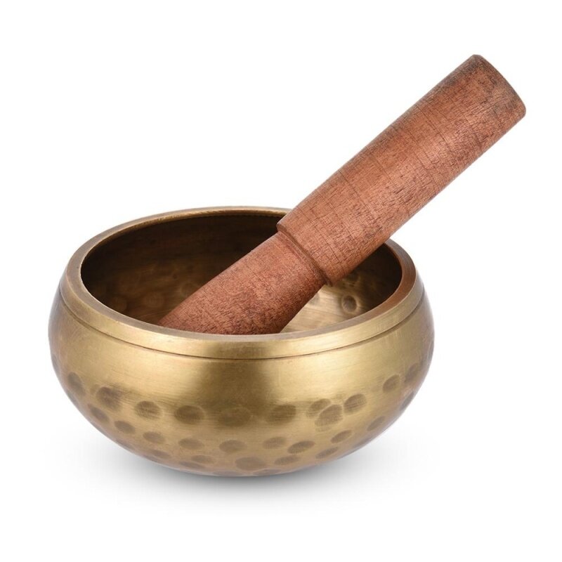 Handmade Tibetan Bell Metal Singing Bowl with Striker 9.5cm / 3.7in Caliber for Buddhism Buddhist Meditation Prayer Yoga Healing Relaxation