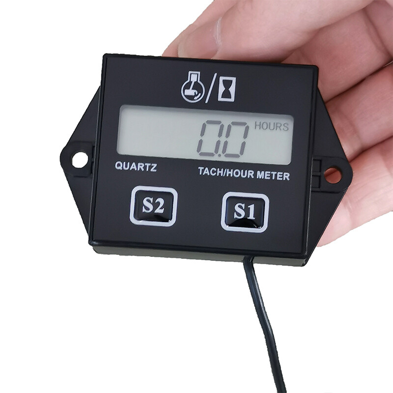 Động cơ Bộ Đo Tốc độ màn hình LCD Đồng hồ đo vòng tua máy công tơ mét RPM động cơ kỹ thuật số