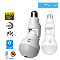 Springday Bóng Đèn Camera Wifi Ẩn Toàn Cảnh 360 °, Camera Mắt Cá IP An Ninh HD 1080P