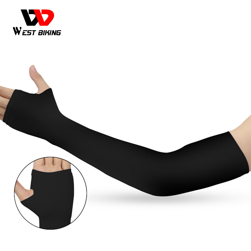 WEST BIKING 1 Pair Ice Silk Arm Sleeves Anti Uv Arm Protection Cover Basketball Volleyball Motorcycle Bicycle Unisex Armsleeve Cycling sleeve