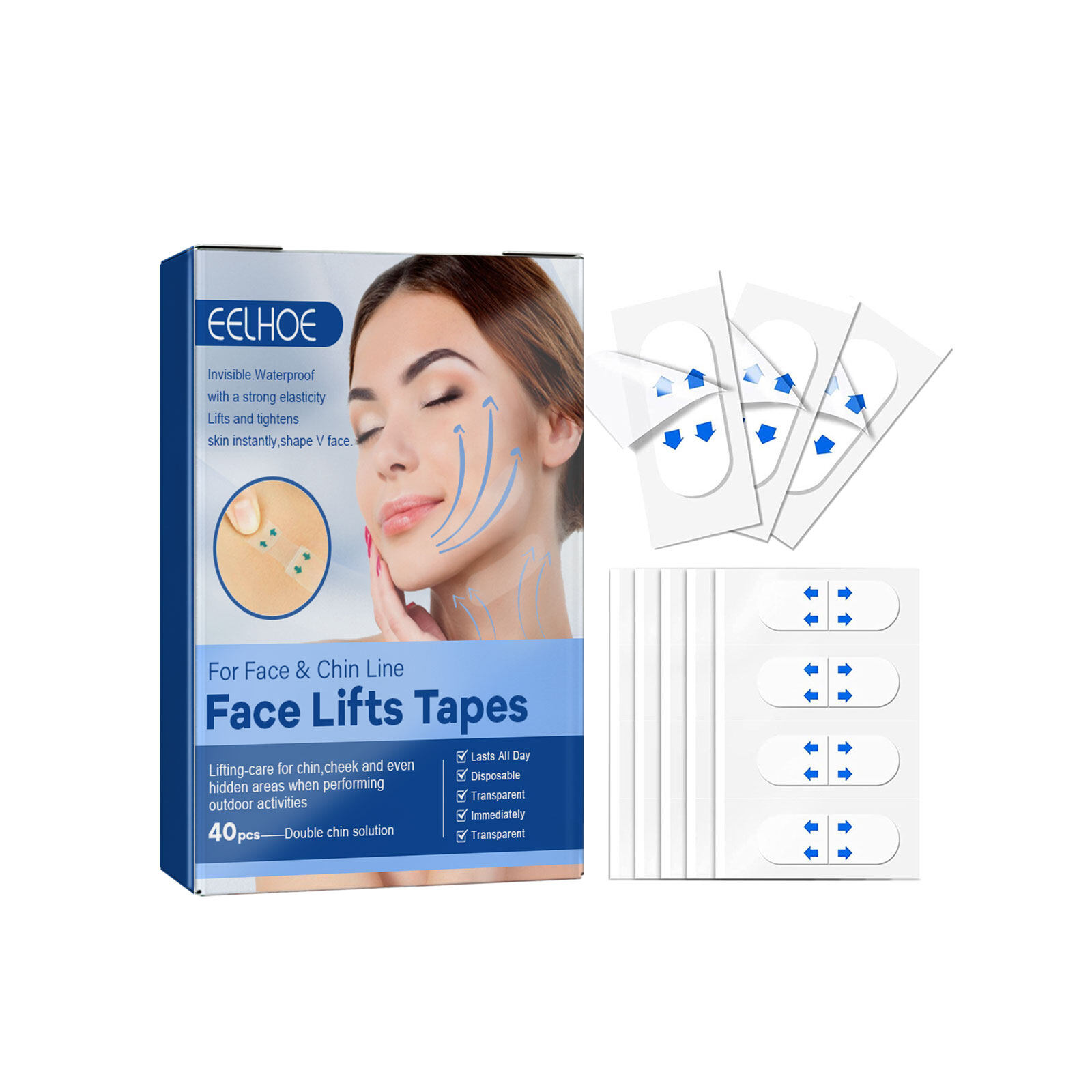 Eelhoe Invisible Face Lifting Tapes V-Shaped Facial Line Wrinkle ...