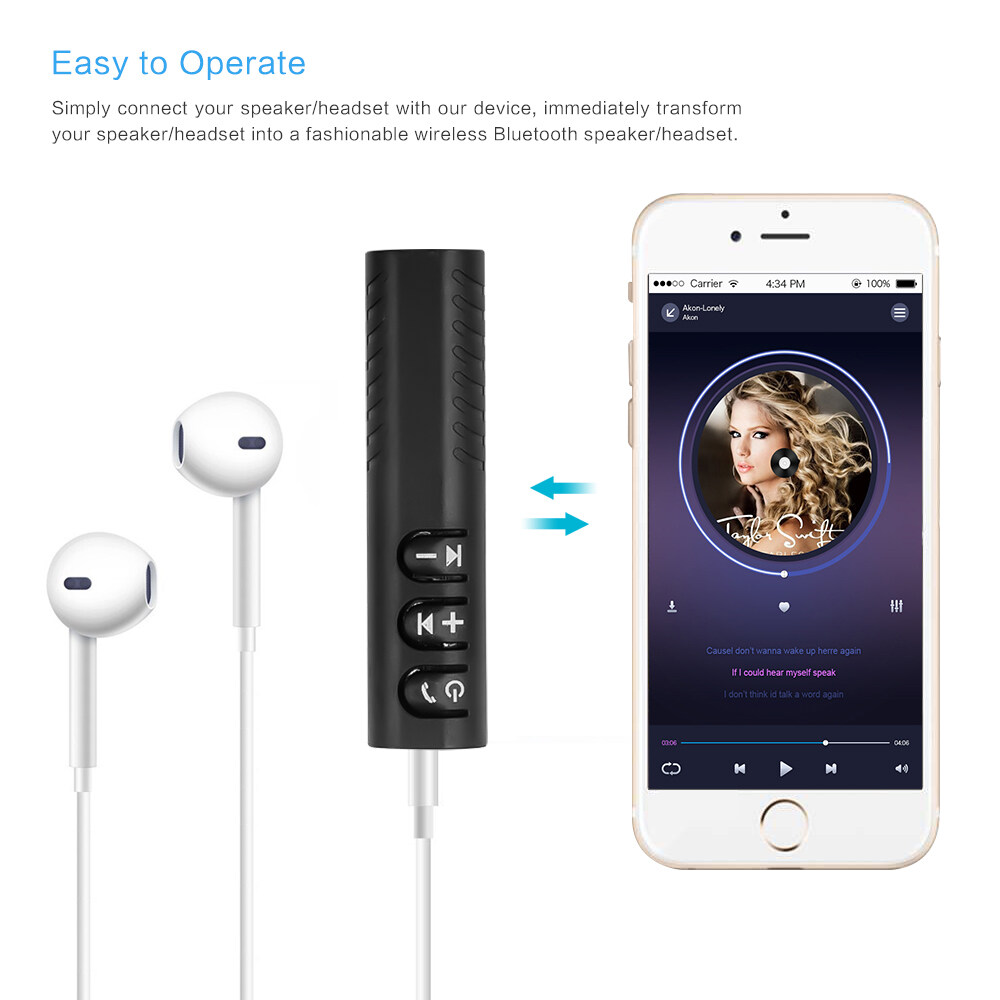 Kebidumei Bộ Thu Bluetooth Không Dây Mini Giắc Cắm 3.5Mm Bộ Chuyển Đổi Âm Nhạc Âm Thanh Bluetooth Kèm Mic Cho Loa Tai Nghe