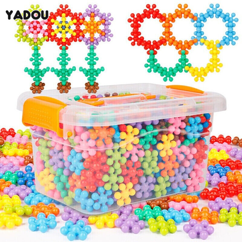 YADOU 3D rotatable plum building blocks children's fun piecing snowflakes kindergarten enlightenment early education diy toys