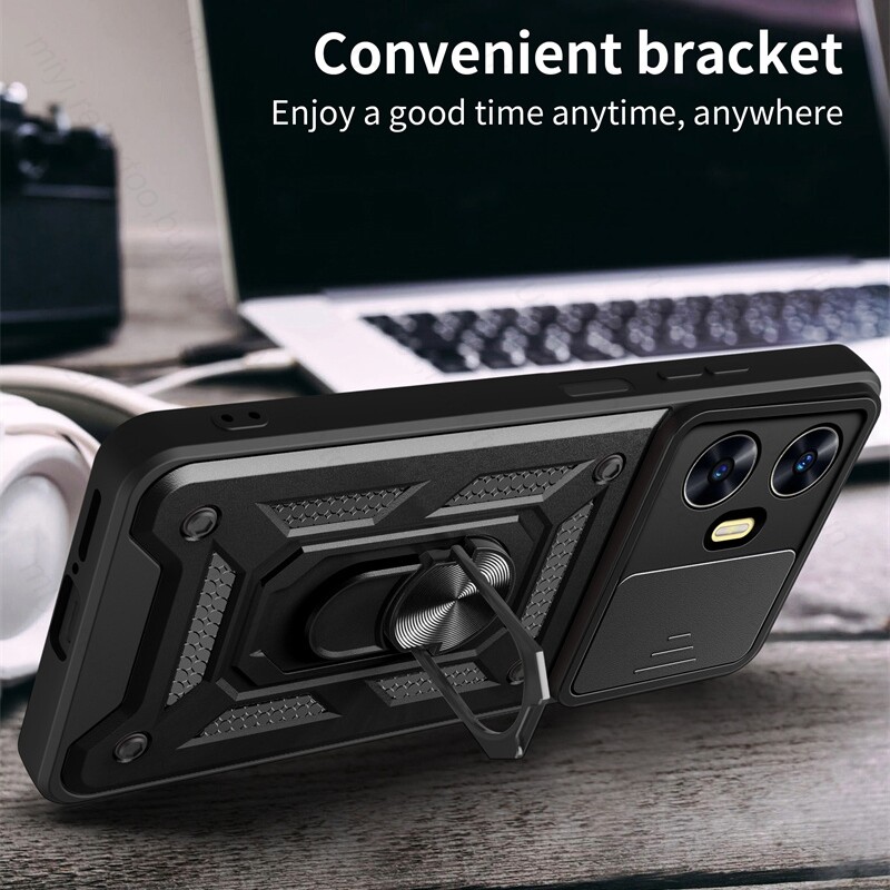 Magnetic holder ring shockproof coque for realme c55 push camera realme c55 4g rmx3710 6.72" 2023 protect funda on realmec55 realmi c 55 4g case cover