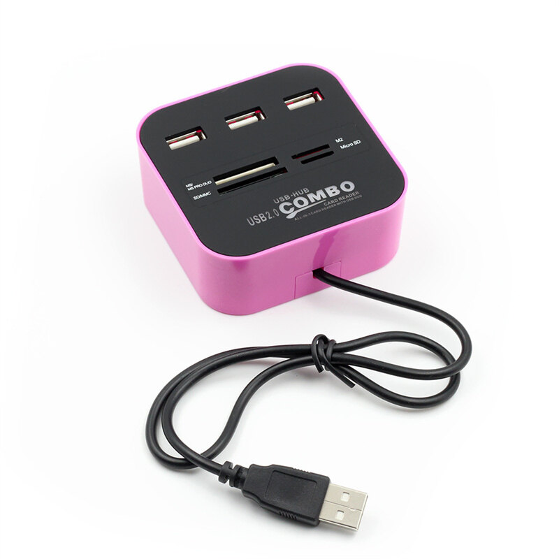 Usb hub 2.0 3 ports tf card reader slot usb combo multi all in one usb splitter cables for laptop computer