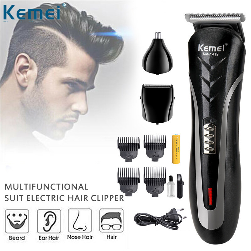 electric razor with nose hair trimmer