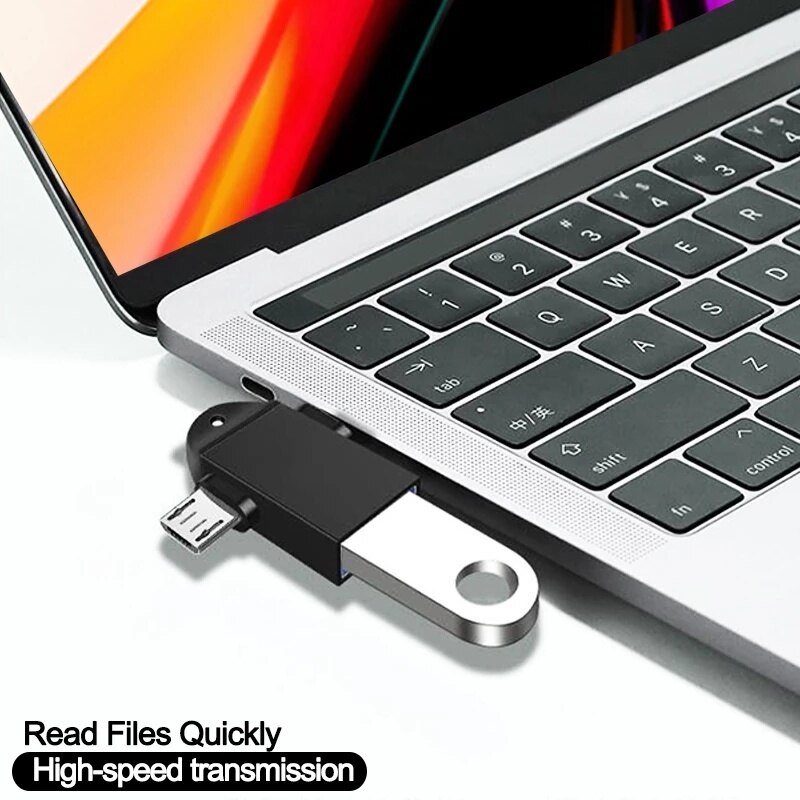 Bộ Chuyển Đổi Mini USB OTG Type-C Và Micro 2 Trong 1 Để Truyền Siêu Tốc Cho Máy Tính Xách Tay Điện Thoại Và Nhiều Thiết Bị Khác