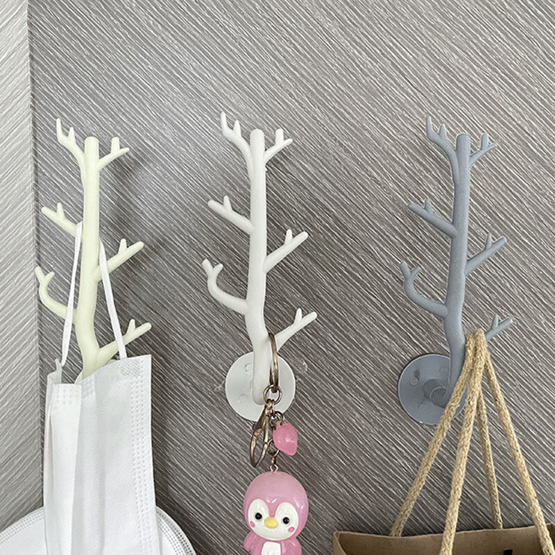 Loozykit Wall Hooks Tree Branch Hooks Non Punch Wall Hanging Hook Key Hat Hook
