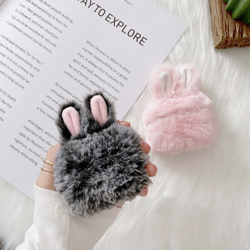 CrashStar Rabbit Ears Soft Plush Cute AirPods Case For AirPods Pro 1 2 3 Bluetooth Wireless Earphone Charging Box Protective Shockproof Case Casing Cover Hot Sale