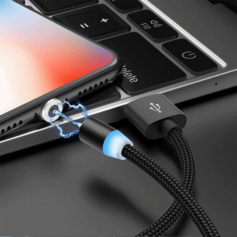 Cáp USB Từ Tính Cáp USB Type-C Sạc Nhanh Sạc Từ Tính LED Sạc Dữ Liệu Micro USB Cho Samsung S10 Cho Xiaomi Cho Huawei
