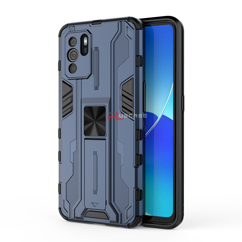PlusCase for OPPO Reno6 Z 5G Case Shockproof Kickstand Armor Camera Lens Protector Hard Back Cover