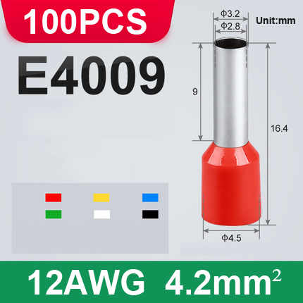 100Pcs Electric Wire Conector Crimp Connectors Wire Ferrule Terminal Connector Cable Terminals End Crimps Insulated Assortment