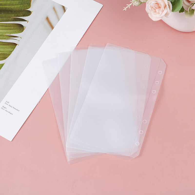 Behoo 1PCS Binder Pockets A5 A6 A7 Binder Folders for Notebook Binder Transparent