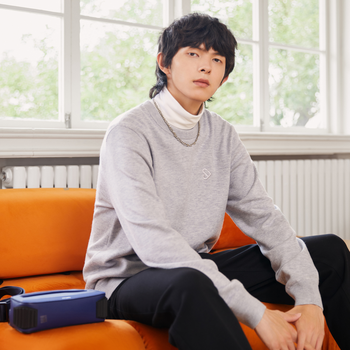 Semir Pullover Sweater for Men in Winter Simple Solid Color Exquisite Urban Commmuting Style Fashionable Casual Sweater