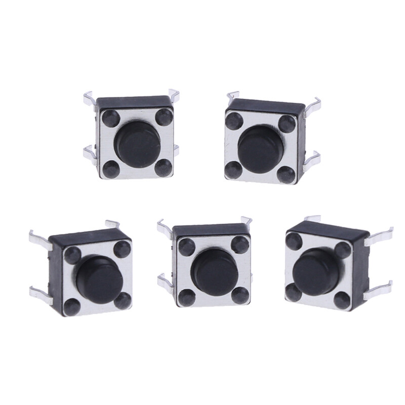 bo HITN 20pcs Mini Micro Momentary Tactile Push Button Switch 6*6*5mm 4 pin ON/OFF