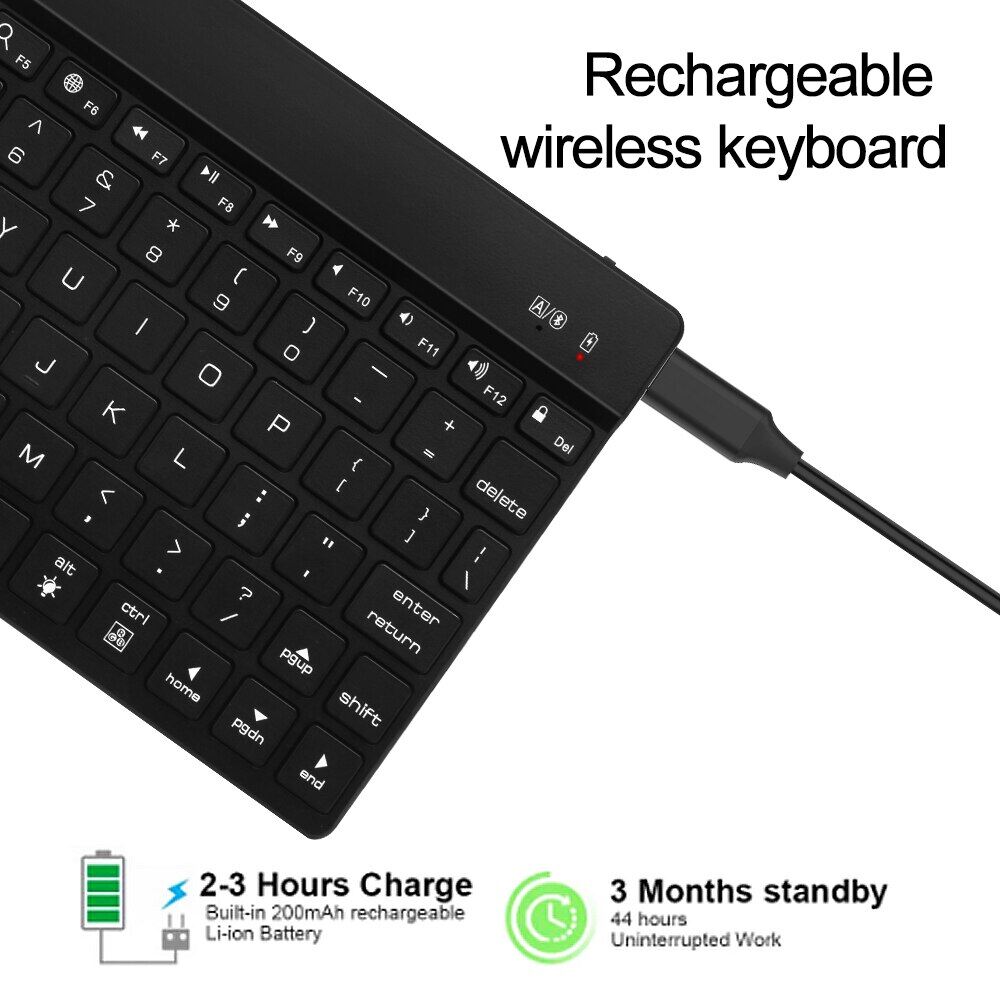 Wireless Bluetooth Keyboard Mini Tablet Keyboard Rechargeable Backlit Keyboard For Ipad Spanish German Italian English Keyboard