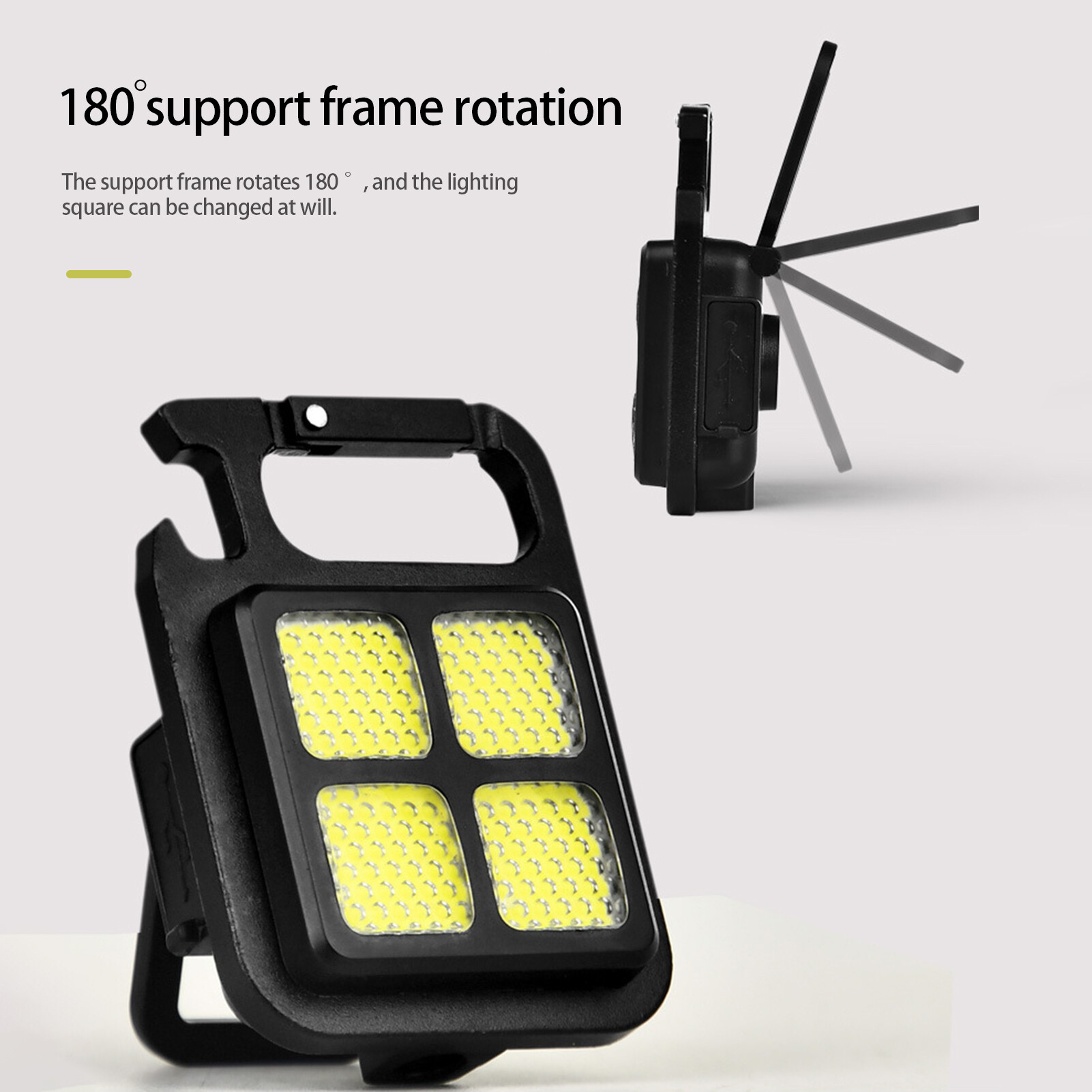 Camping Light Multifunctional USB Rechargeable 3 Modes Portable Super Bright COB Keychain Working Emergency Lamp Outdoor Supplies Creative Emergency Light