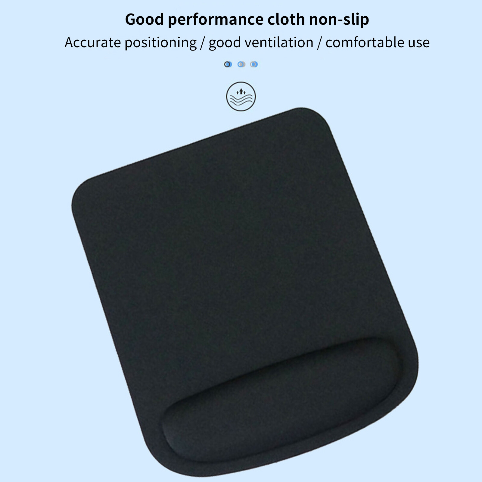 Mouse Pad Cushion with Wrist Rest Slow Rebound Square Ergonomic Mouse Mat for PC PC Mouse Pad