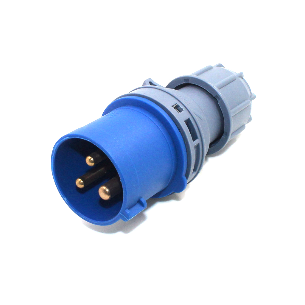 Workshop Plug Industrial Plug 240V 16A 3-Pin Blue & Socket Set IP44 - Water Resistant ...