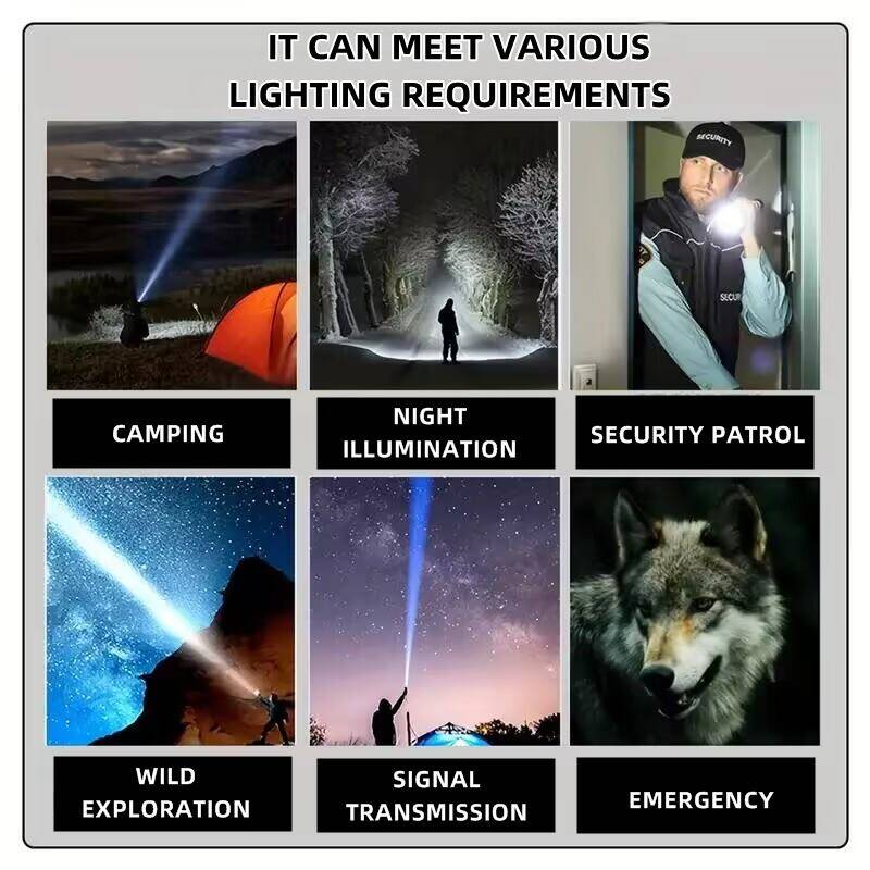 Alonefire X68 8xLED Super Bright Mini LED Flashlight Type-C USB Rechargeable Waterproof Outdoor Emergency Camping Lantern Torch