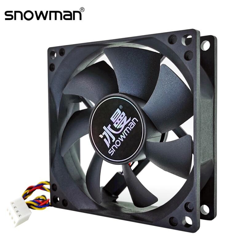 Snowman 80mm 4 pin pwm fan computer case fan silent 8cm fan cpu cooling fan quiet pc cooler fan case fans dc12v adjust fan speed