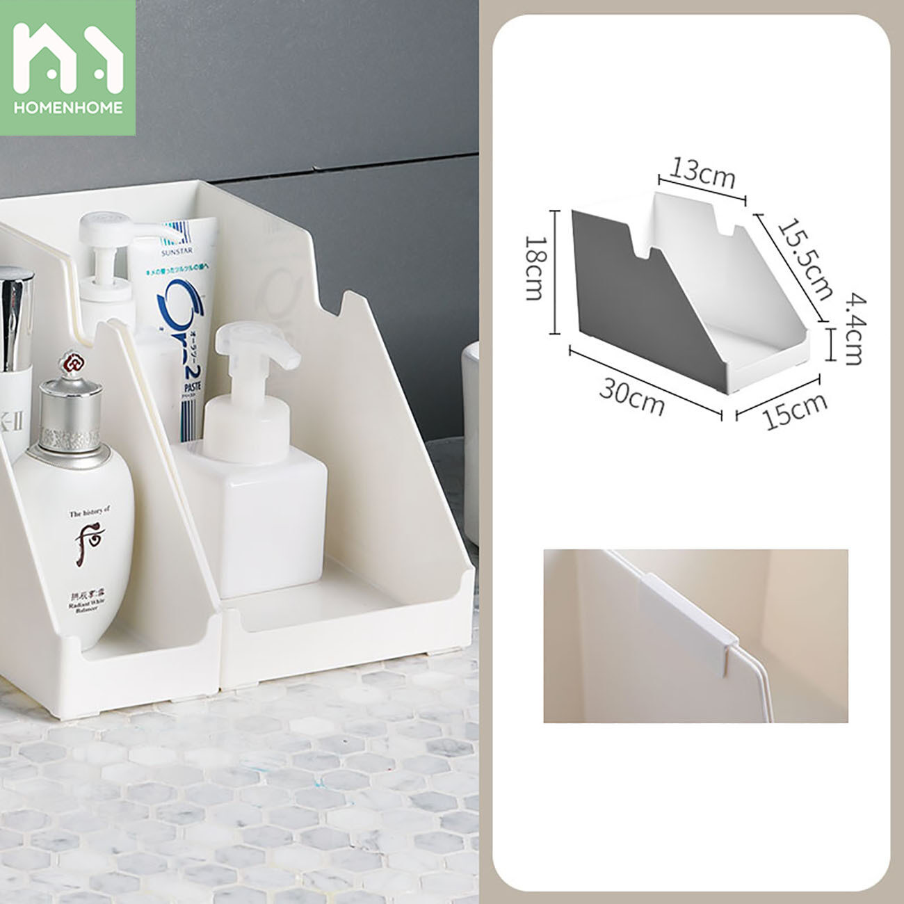 Homenhome Storage Box Sundries Sorting Shelf Multifunctional Organizer for Kitchen and Desktop