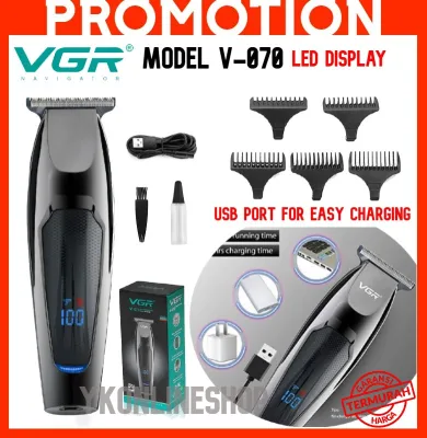 ~SHIP FROM KL~ VGR V070 Hair Trimmer Hair Cutter Hair Clipper LCD Display 2 Speeds USB Rechargeable Mesin rambut shaver v082