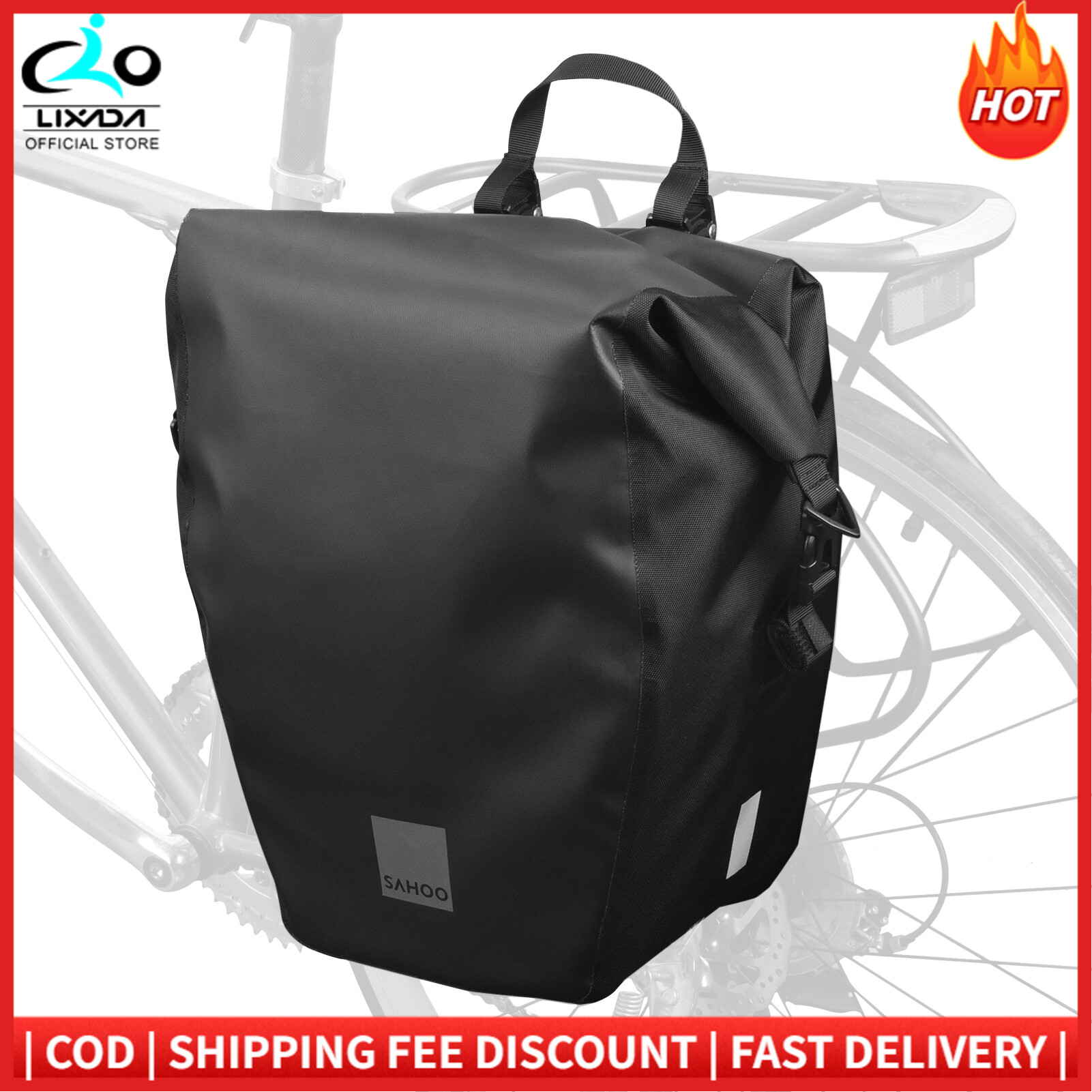 20L Waterproof Cycling Trunk Bag Bicycle Rear Rack Bag Bike Pannier Bag Travel Bag