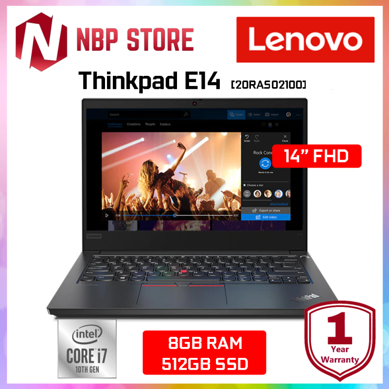 Lenovo Thinkpad E14 20RAS02100 14 FHD Laptop ( i7-10510U, 8GB, 512GB SSD, Intel, W10P ) Malaysia