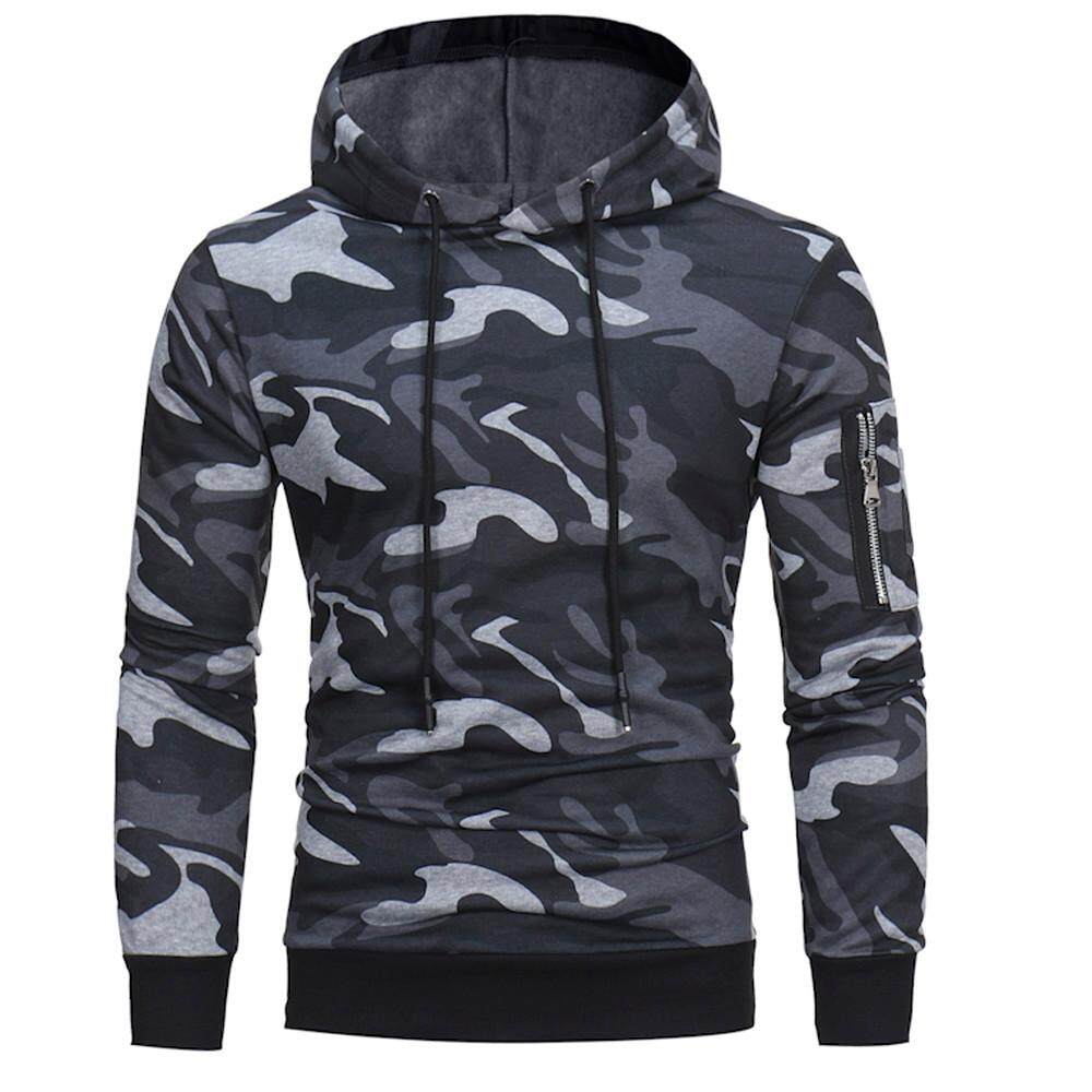 Plus Size Women Camo Zip Up Hoodies Ladies Sweatshirt Coat Jacket Hooded Tops