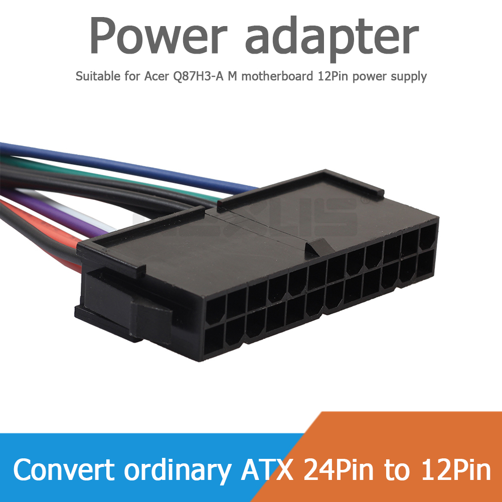 P00S Netzteil Adapterkabel 24-Pin Auf 12-Pin ATX, 13,5 Cm – Für Acer Q87H3-AM Q87 Mainboard, Ermöglicht Upgrade Mit Standard-Netzteilen