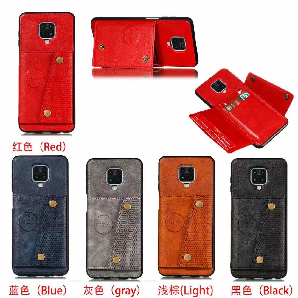 Ốp Lưng Cho Xiaomi Redmi Note 9S Note 9 Pro Max Đế Lật Từ Tính Bằng Da PU Cho Xe Hơi, Khe Cắm Thẻ Khóa Đôi Wallet Trường Hợp Che