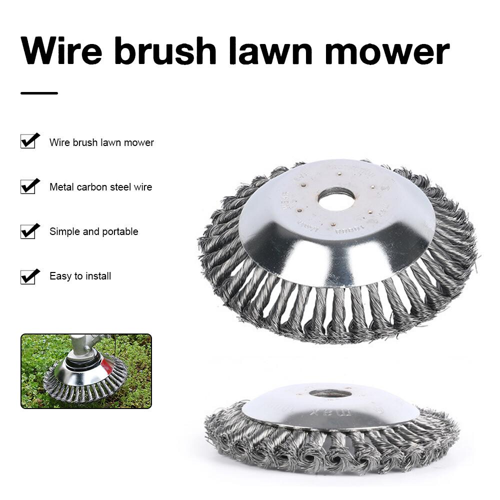 Diymore 6 Inch Steel Wire Grass Trimmer Head Lawn Mower Twisted Wire Wheel Weeding Trimmer Brush Cutter Gard