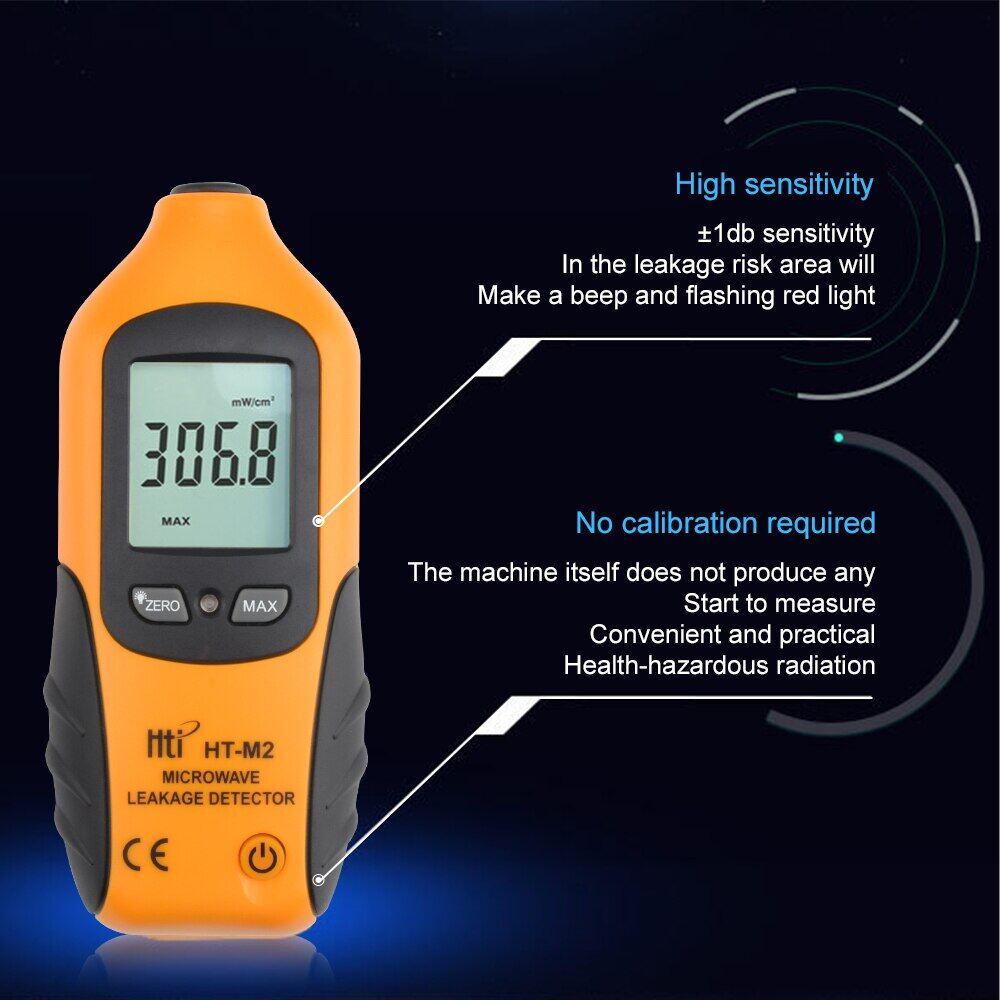 High Sensitivity Professional Digital Microwave Leakage Detector High Accuracy Radiation Meter LCD Display Tester 0-9.99Mw/Cm2