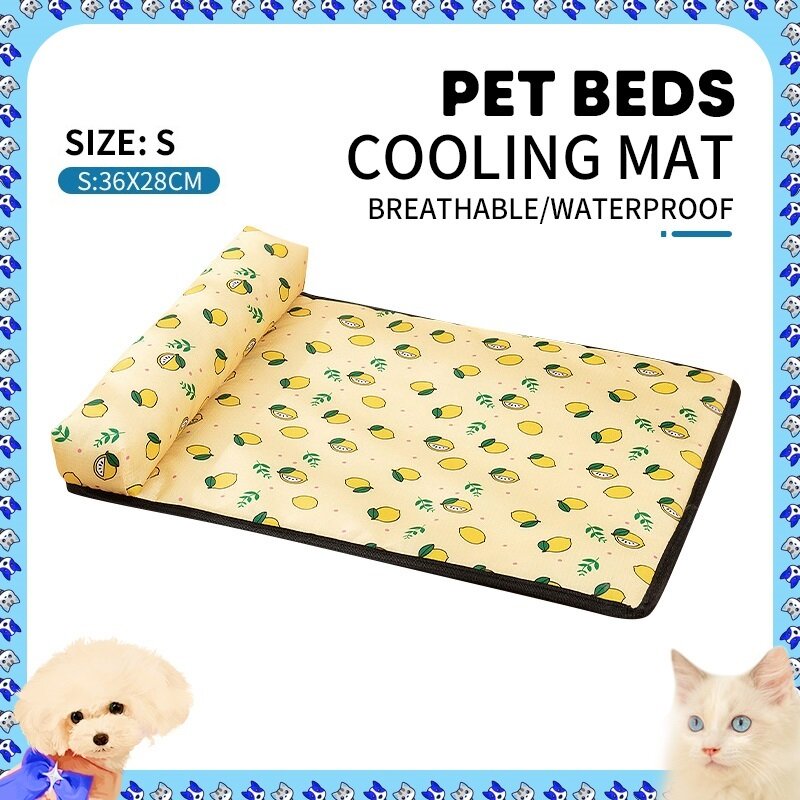 Dog Bed Pet Cat Cooling Mat Pad Sleeping Bed Dog Bed Ice Pad Sofa For Small Medium With Pillow Indoor And Outdoor in Summer washable