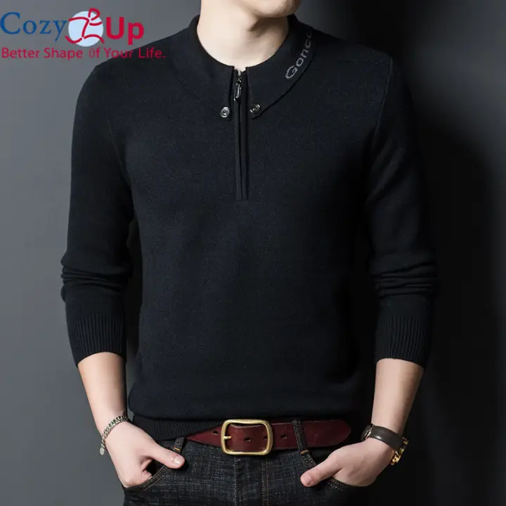 half sleeve sweater with zip