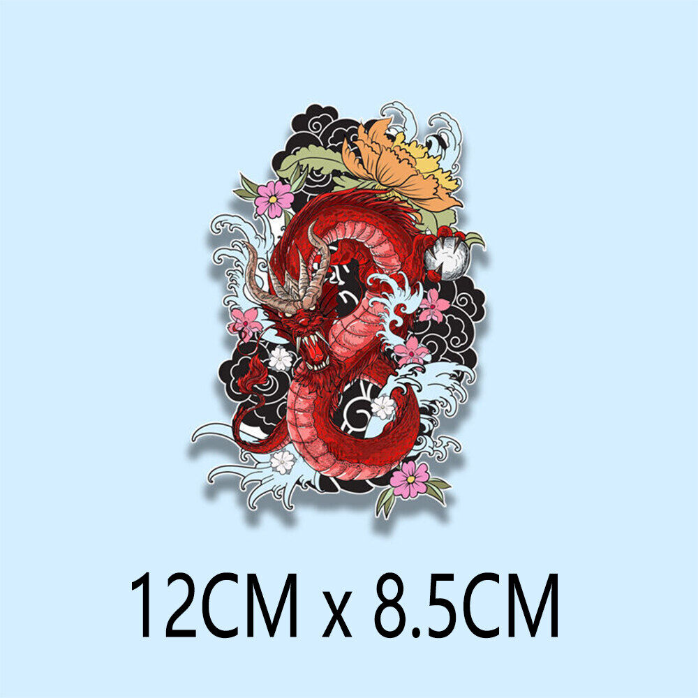 JDM Sticker Dragon Car Sticker Modified Sticker Samurai Helmet Electric Motorcycle Scratch Sticker Fuel Tank Cap Personality Pull Flower