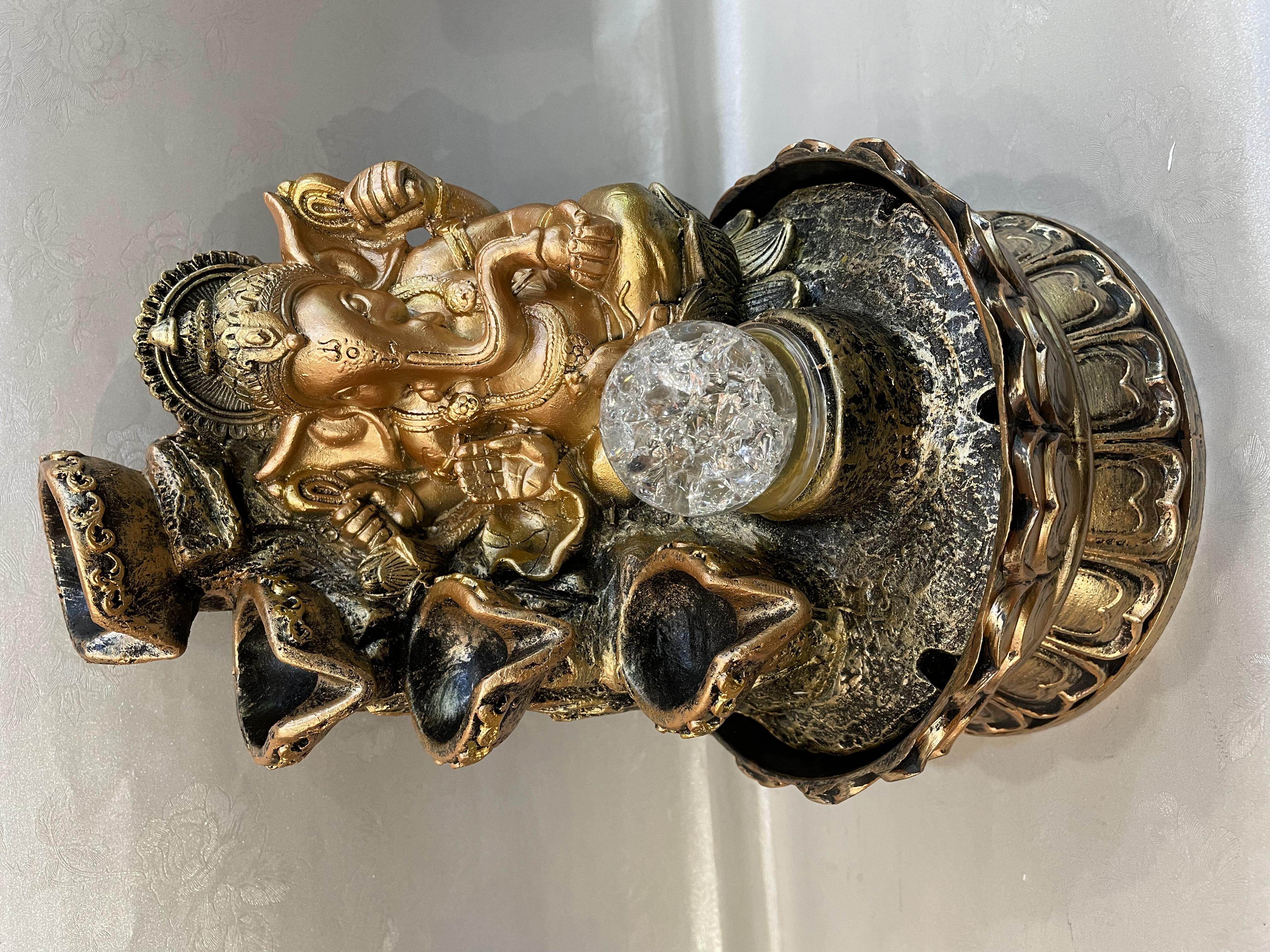 Water Fountain Ganesha Water Feature Feng Shui Home Desktop Office
