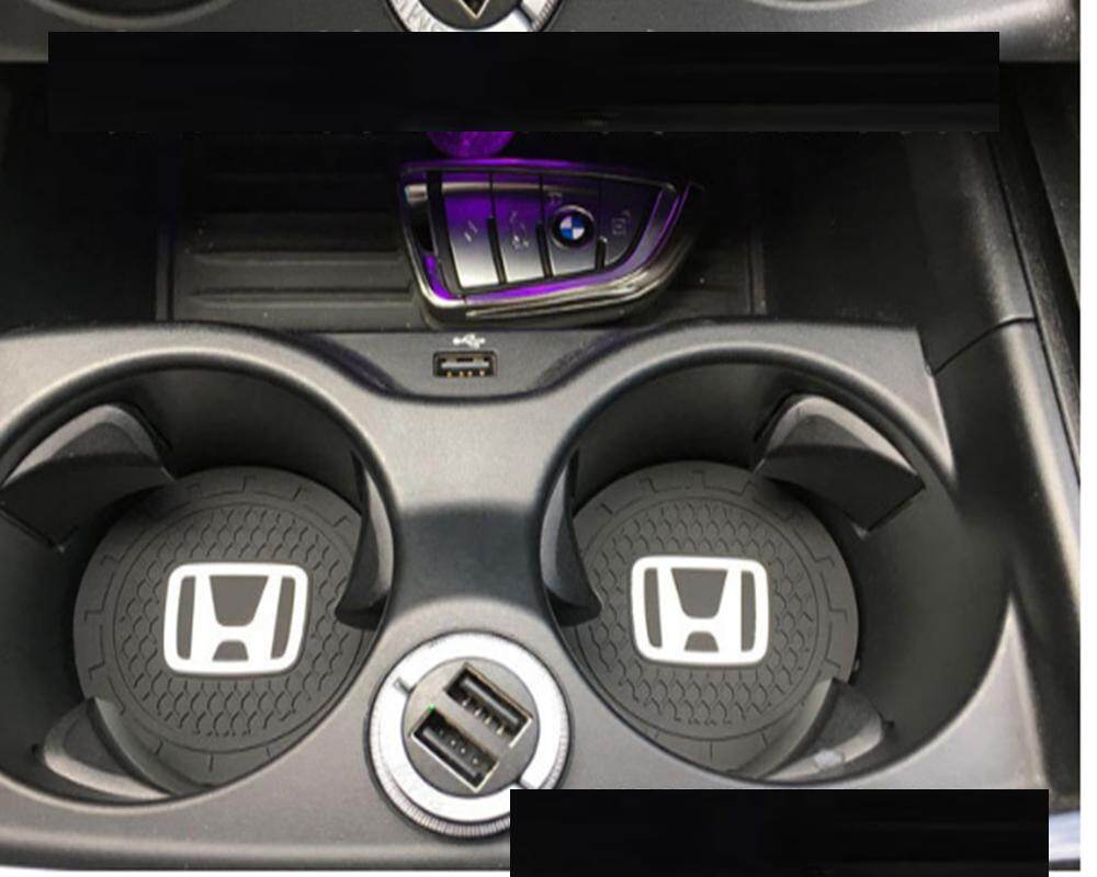 2Pcs Cup Holder Bottom Pad Mat Interior Decoration For Honda Accord Capa City Civic CR-X CR-V CR-Z HR-V Jazz Passport  H-RV CH-R