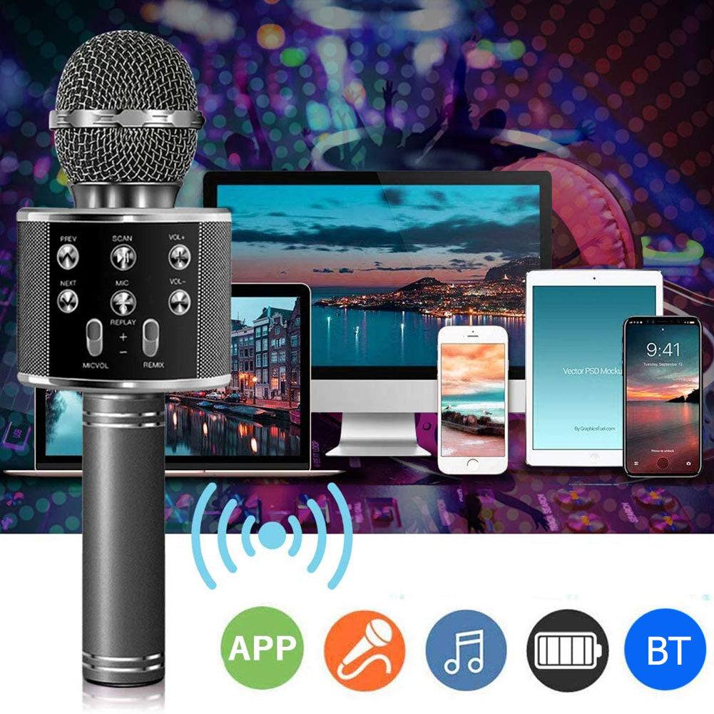 〔Tenda 〕Bluetooth Wireless Microphone Speaker Handheld Karaoke Mic KTV Music Player