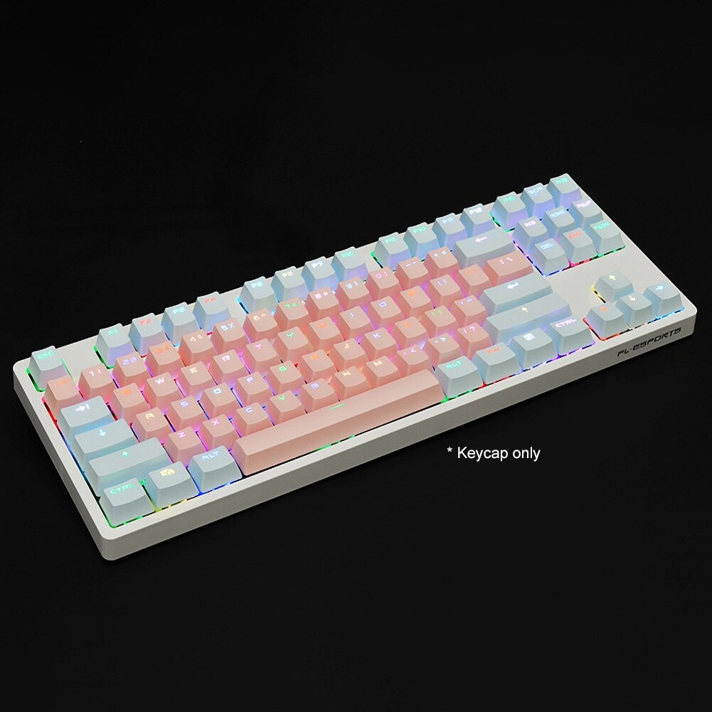 87-Key Pbt Mechanical Keyboard With Delicate Touch And Personalized Keycaps, Delicate Touch With Color Matching, Opaque Mechanical Keyboard Special Replacement Keycaps87Pcs/Set PBT Color Matching Light-proof Mechanical Keyboard Keycaps Replacement