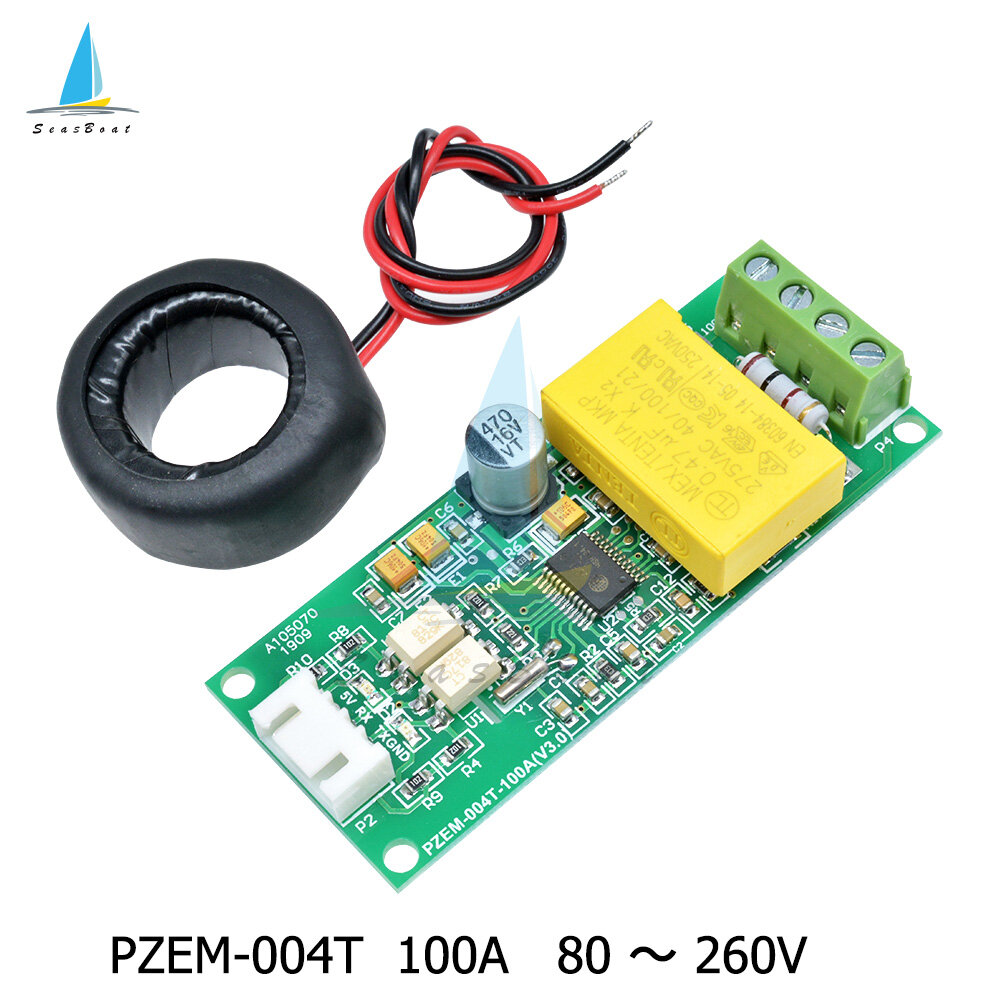 SeasBoat Digital Multifunction Meter Watt Volt Power Amp Current Test Module PZEM-004T-100A Voltage range AC 80 ～ 260V